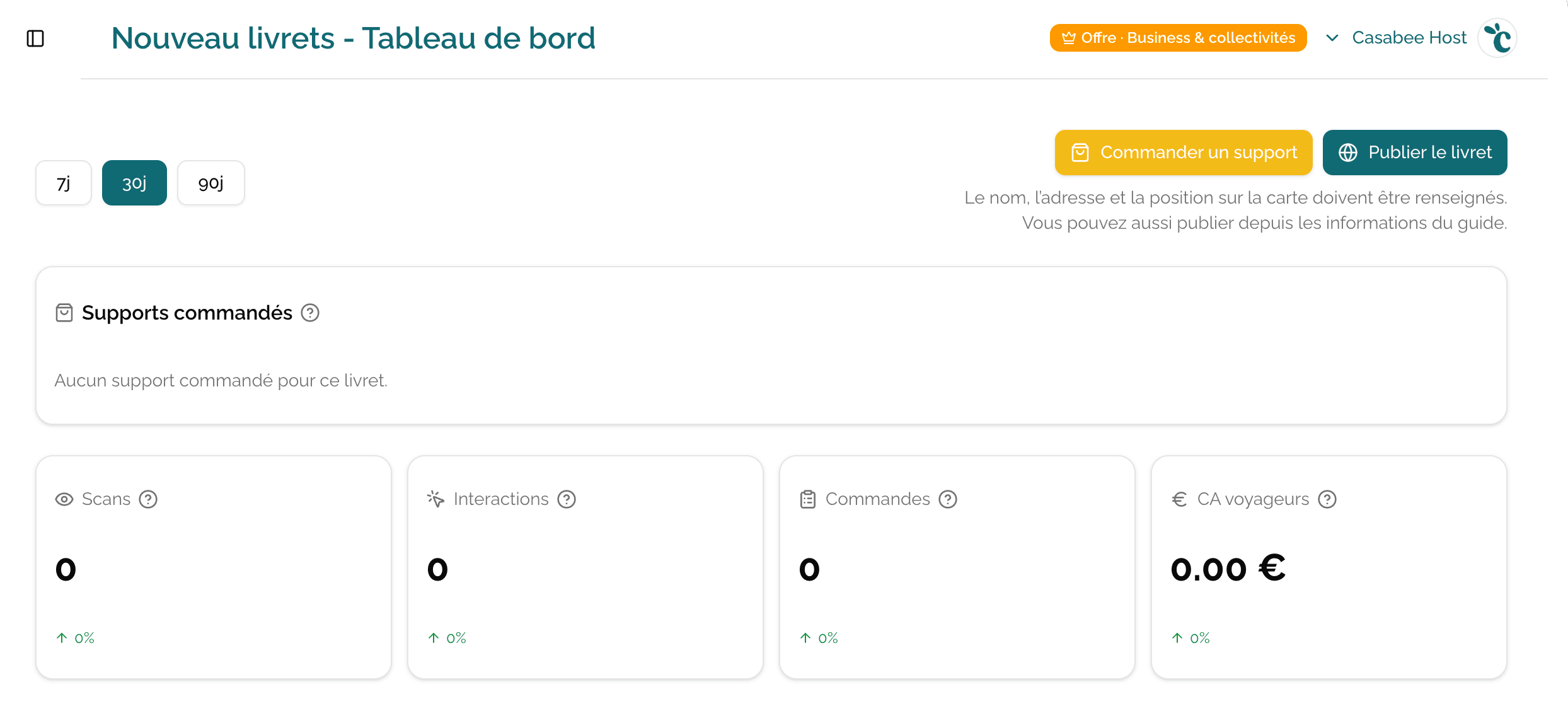 Bouton Publier sur la page d'édition d'un livret
