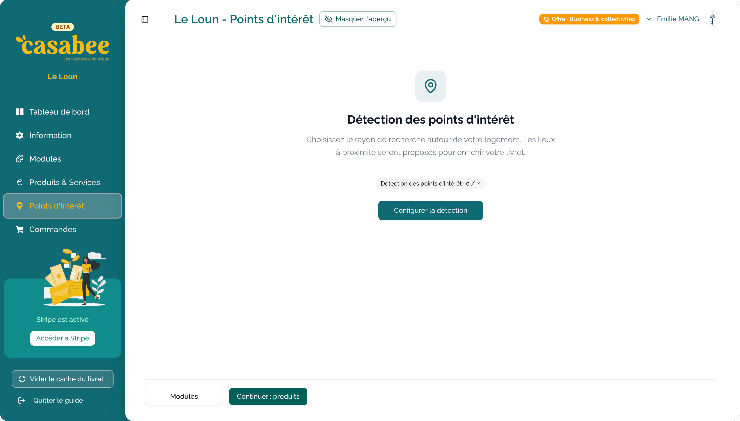 Étape de détection des POI en cours